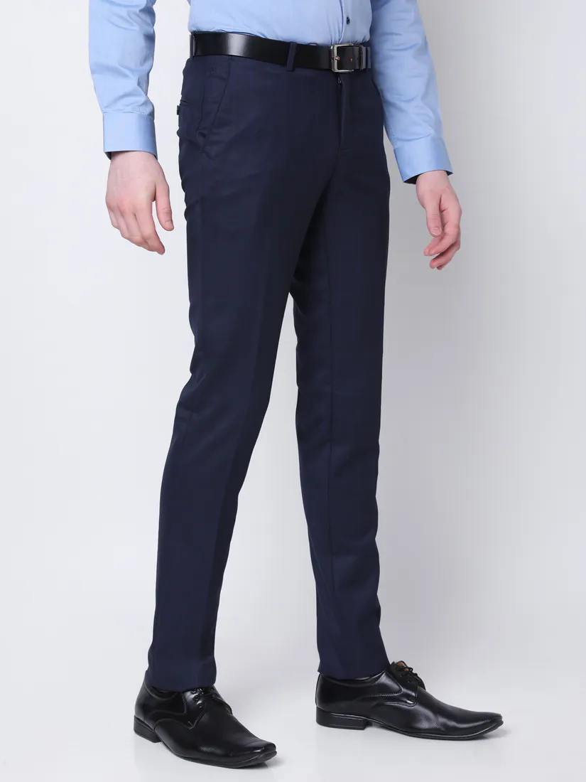 J. Hampstead Men Slim Fit Striped Formal Trouser