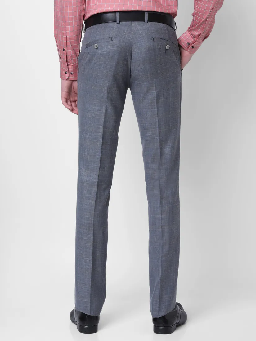 J. Hampstead Men Slim Fit Checks Formal Trouser