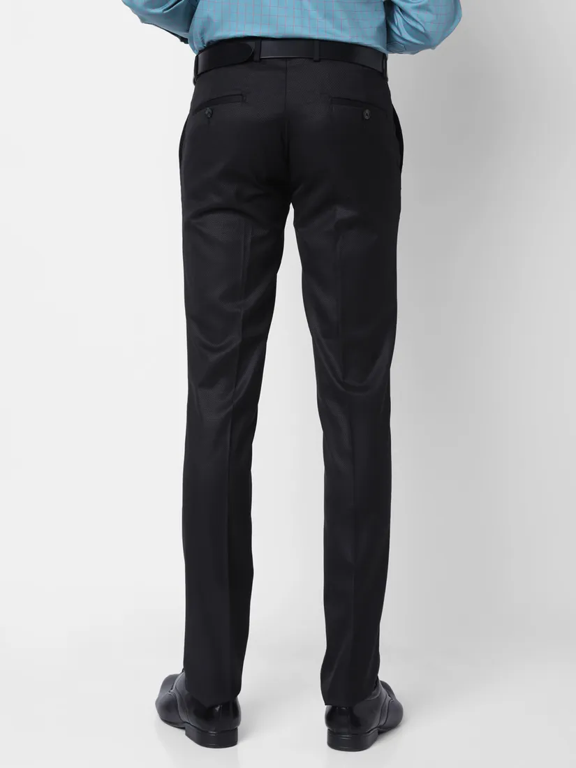 J. Hampstead Men Slim Fit Textured Formal Trouser