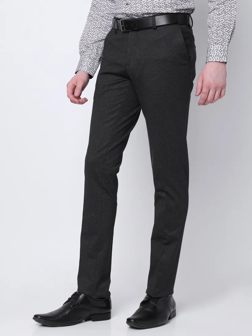 J. Hampstead Men Slim Fit Texture Formal Trouser