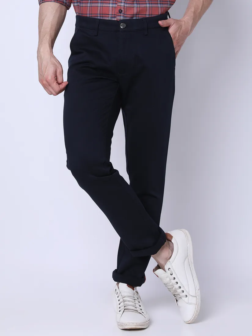 J. Hampstead Men Slim Fit Solid Casual Trouser