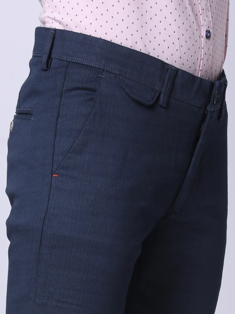 J. Hampstead Men Slim Fit Printed Casual Trouser