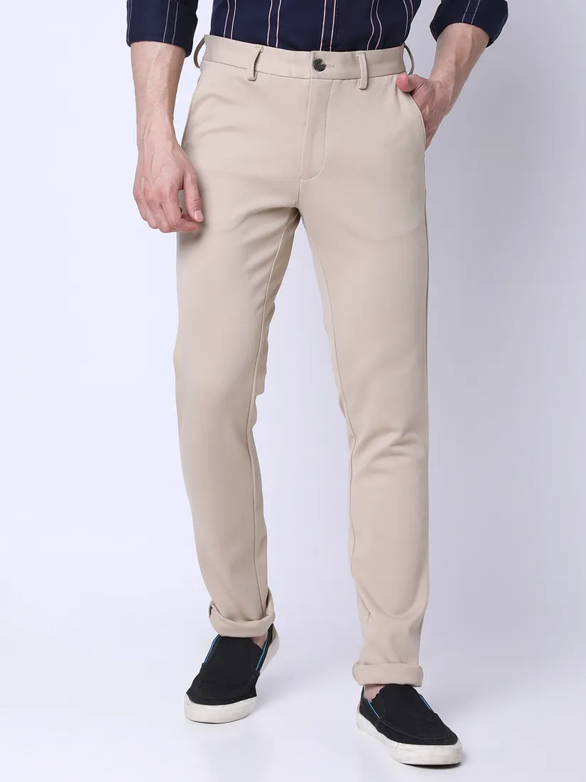 J. Hampstead Men Slim Fit Solid Casual Trouser