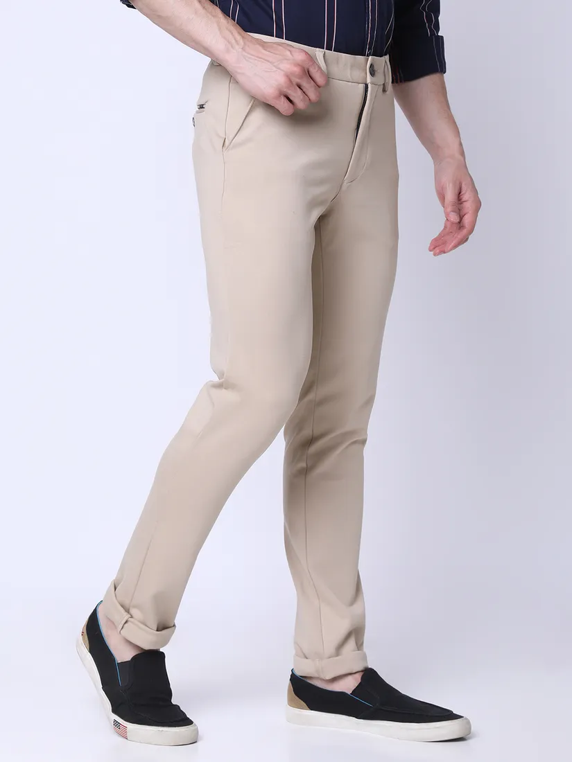 J. Hampstead Men Slim Fit Solid Casual Trouser