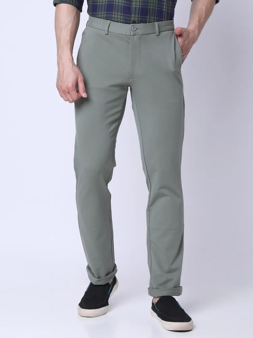 J. Hampstead Men Slim Fit Solid Casual Trouser