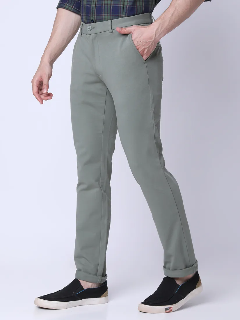 J. Hampstead Men Slim Fit Solid Casual Trouser