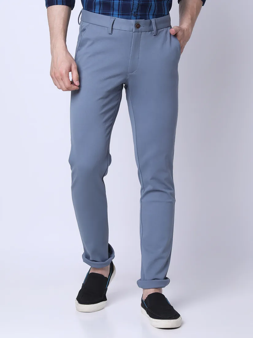 J. Hampstead Men Slim Fit Solid Casual Trouser