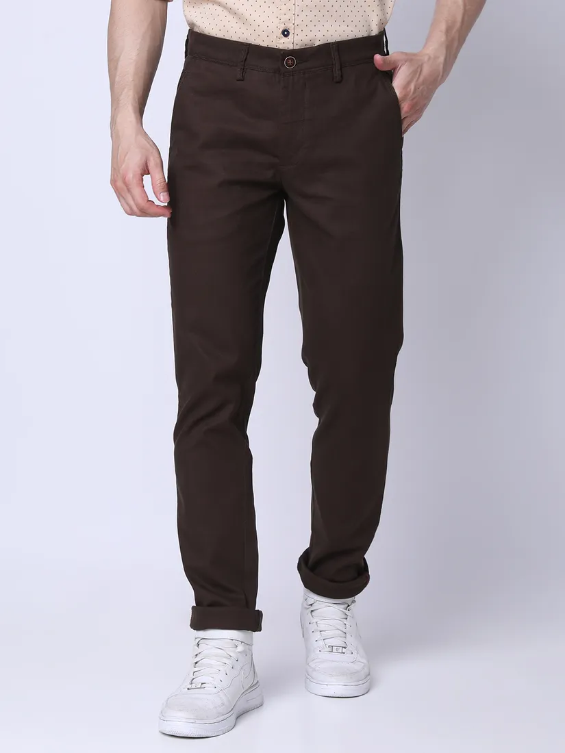 J. Hampstead Men Slim Fit Solid Casual Trouser