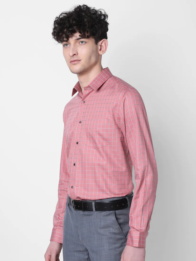 J. Hampstead Men Regular Fit Checks Formal Shirt