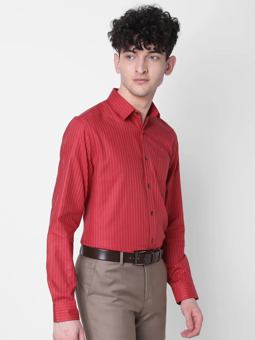J. Hampstead Men Regular Fit Stripes Formal Shirt