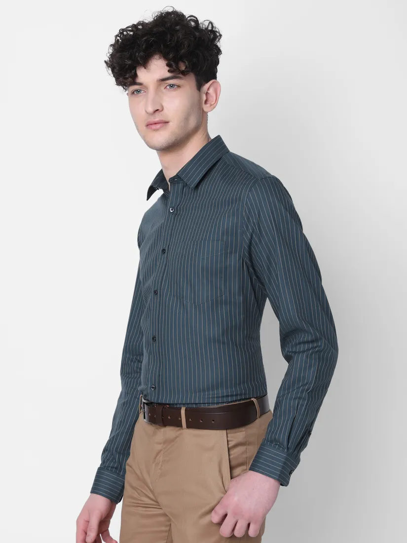 J. Hampstead Men Regular Fit Stripes Formal Shirt