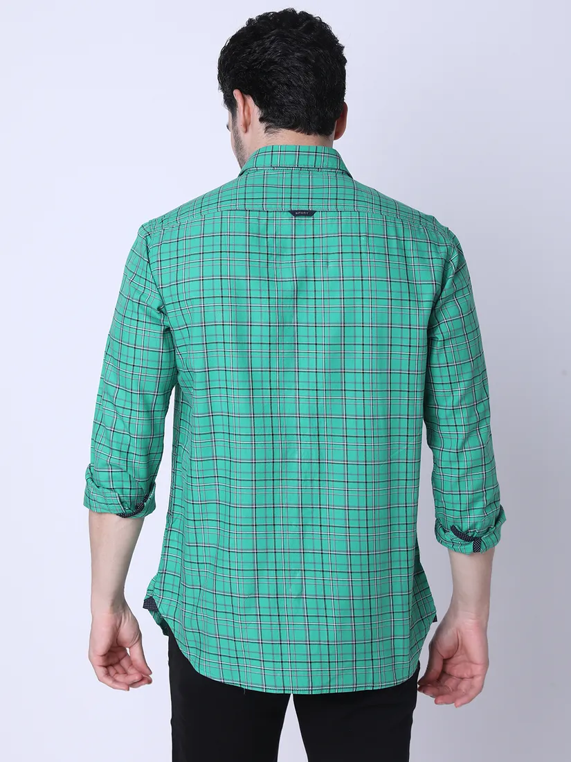 J. Hampstead Men Slim Fit Checkered Casual Shirt