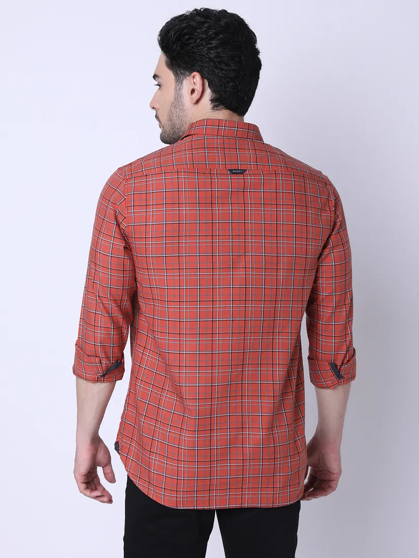 J. Hampstead Men Slim Fit Checkered Casual Shirt