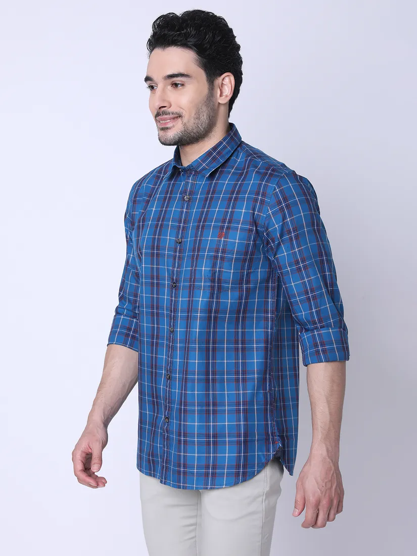 J. Hampstead Men Slim Fit Checkered Casual Shirt