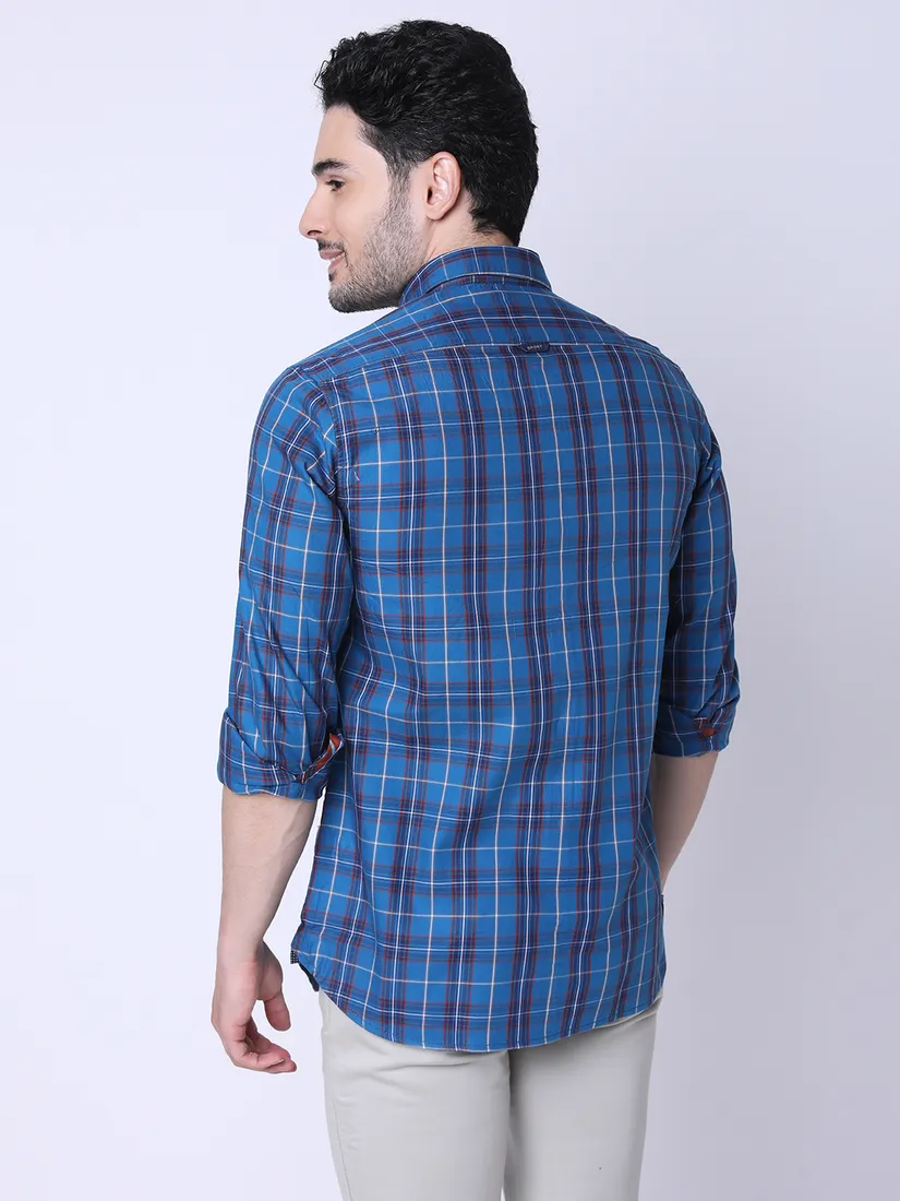 J. Hampstead Men Slim Fit Checkered Casual Shirt