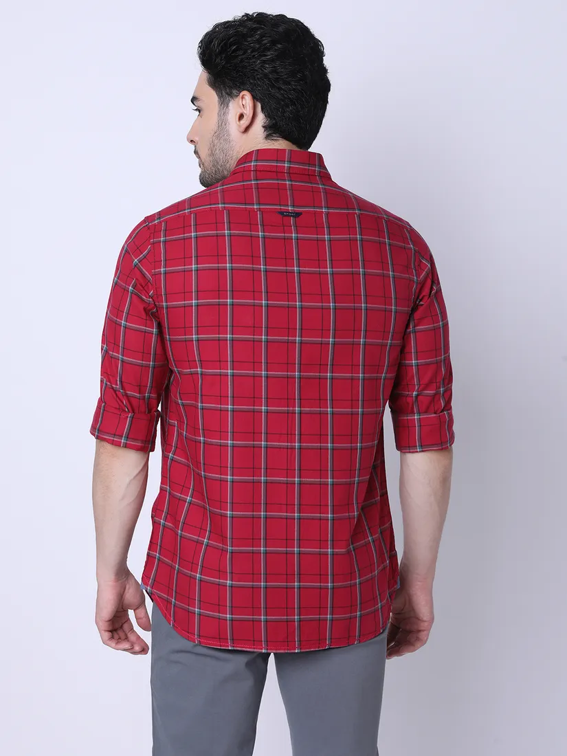 J. Hampstead Men Slim Fit Checkered Casual Shirt