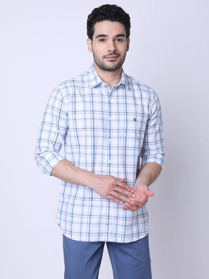 J. Hampstead Men Slim Fit Checkered Casual Shirt