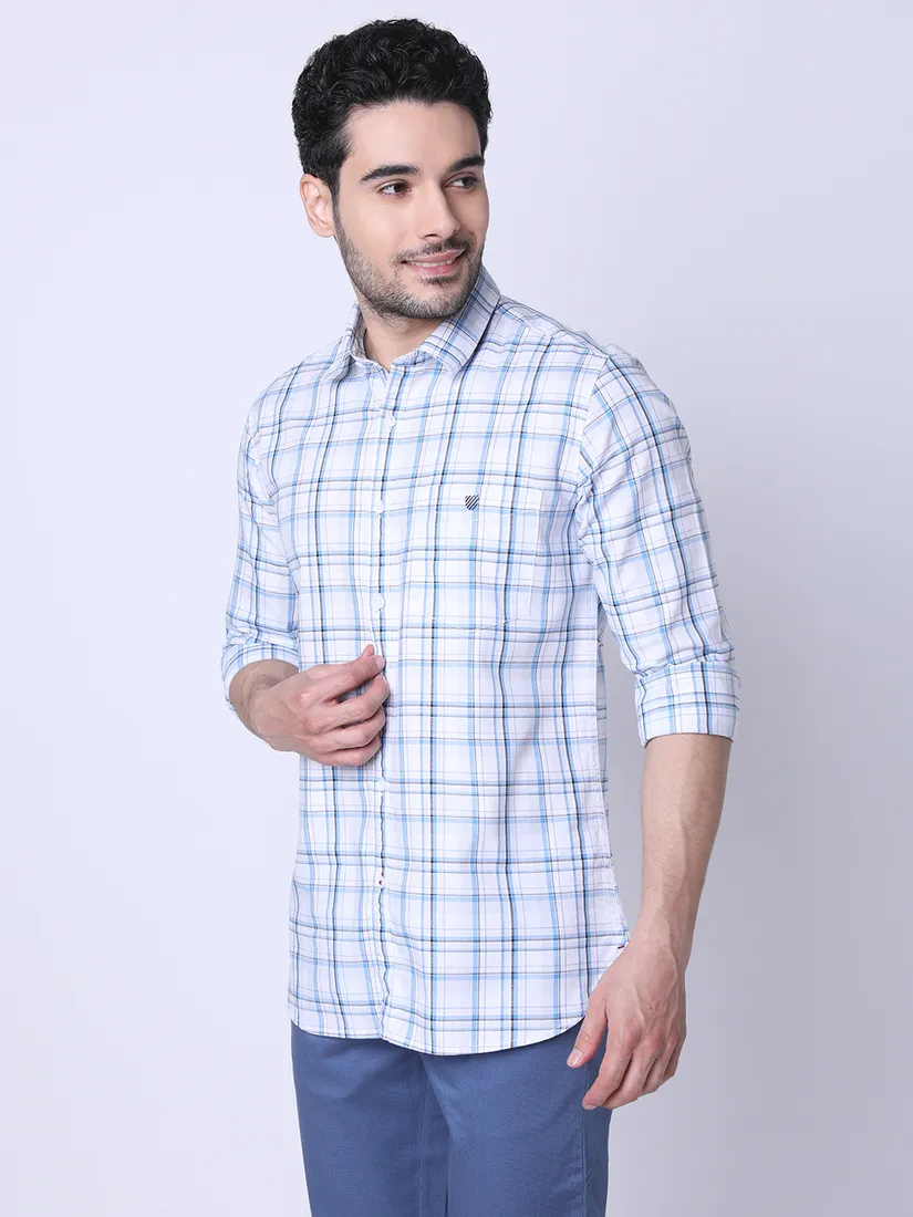 J. Hampstead Men Slim Fit Checkered Casual Shirt