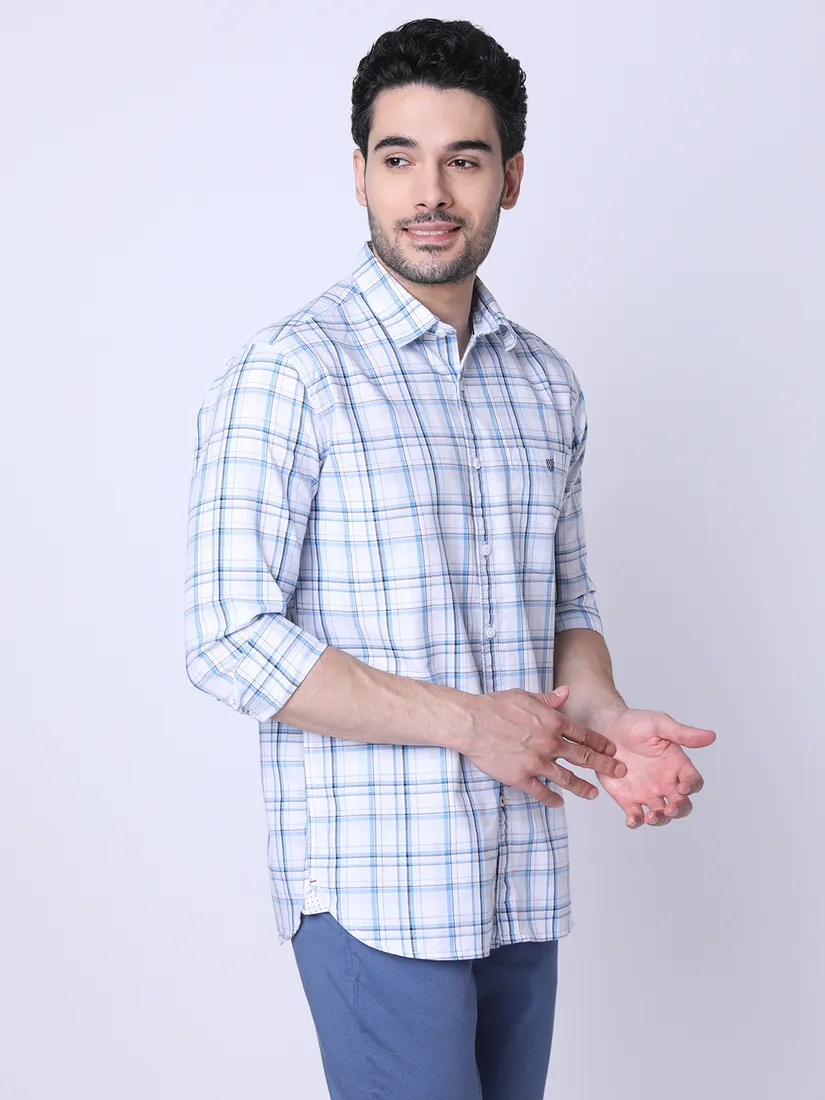 J. Hampstead Men Slim Fit Checkered Casual Shirt