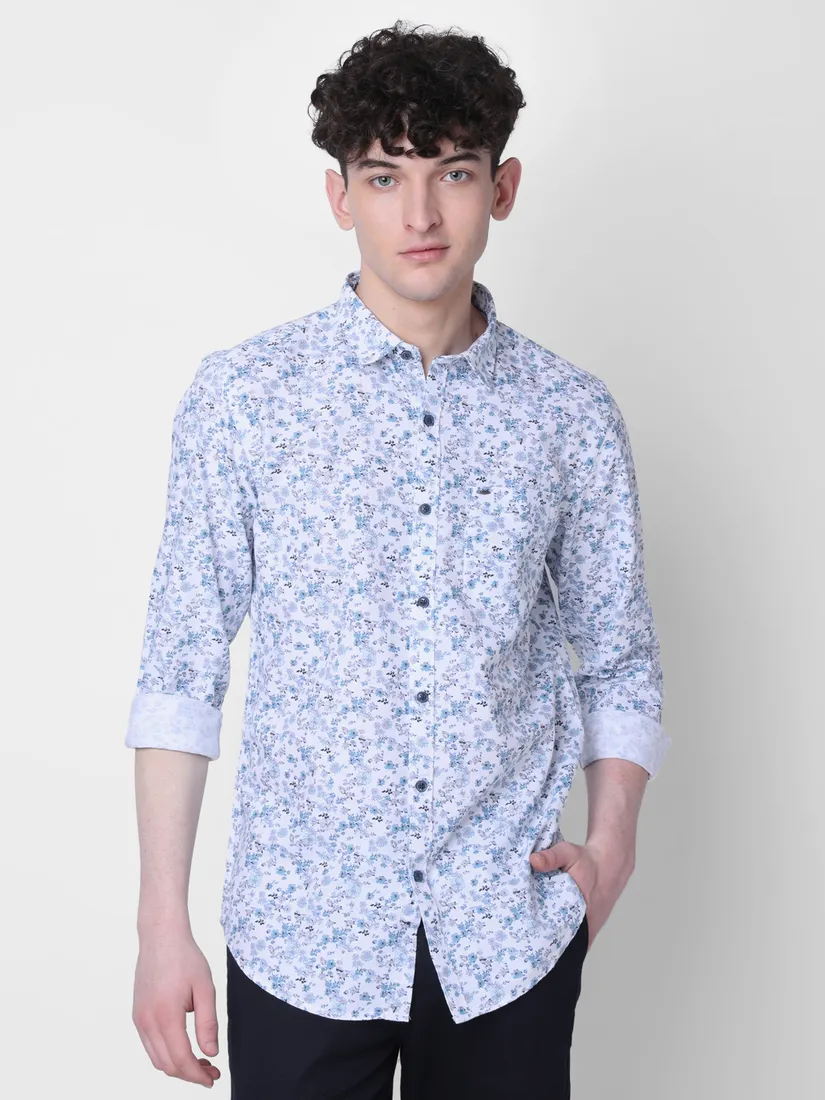 Mozzo Men Slim Fit Printed Shirt