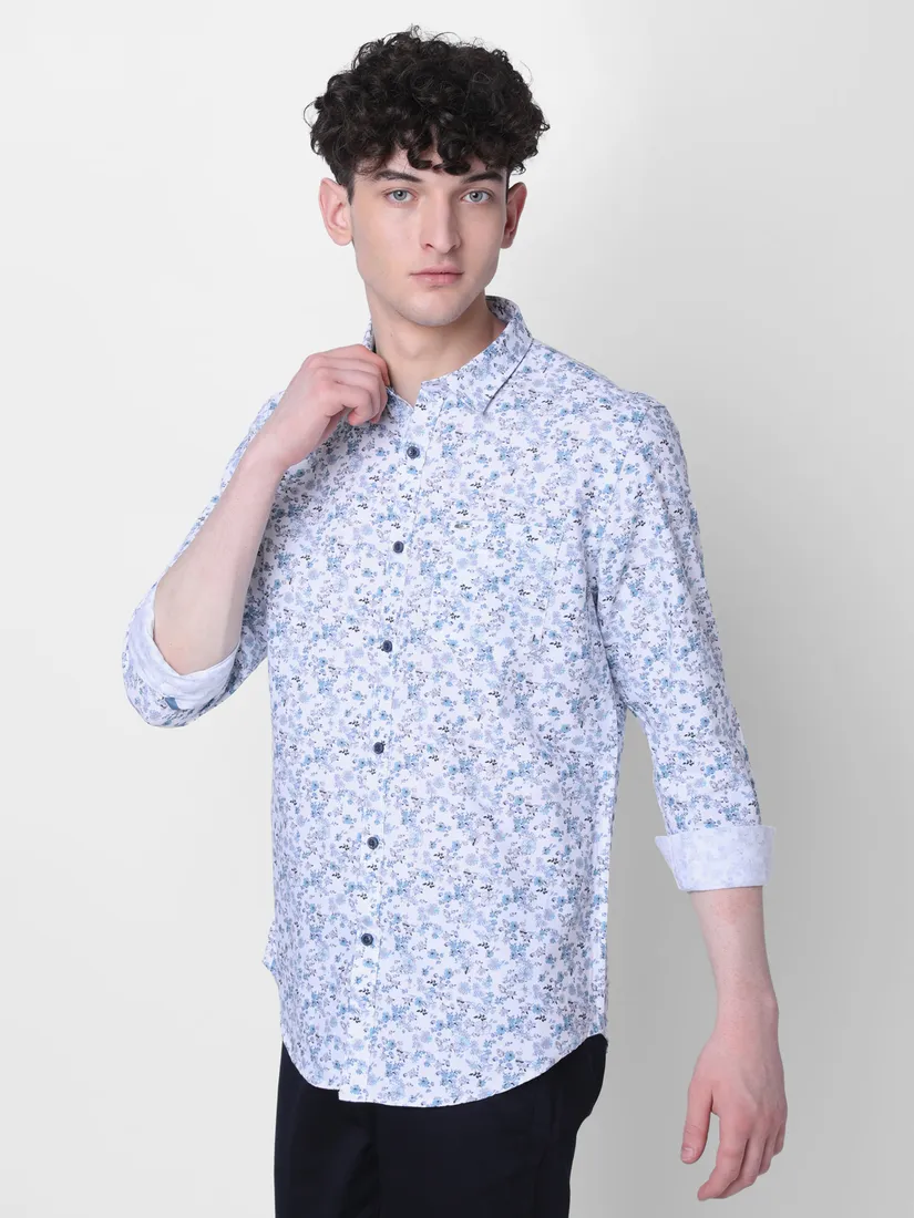 Mozzo Men Slim Fit Printed Shirt