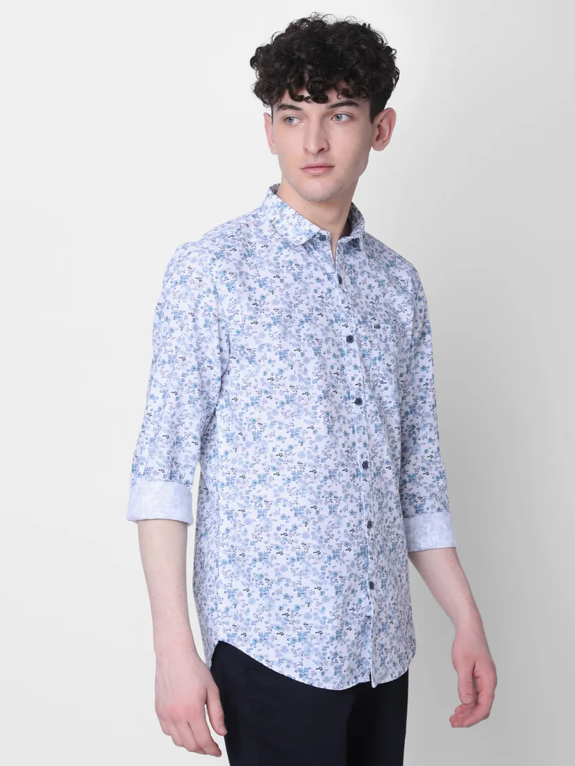 Mozzo Men Slim Fit Printed Shirt