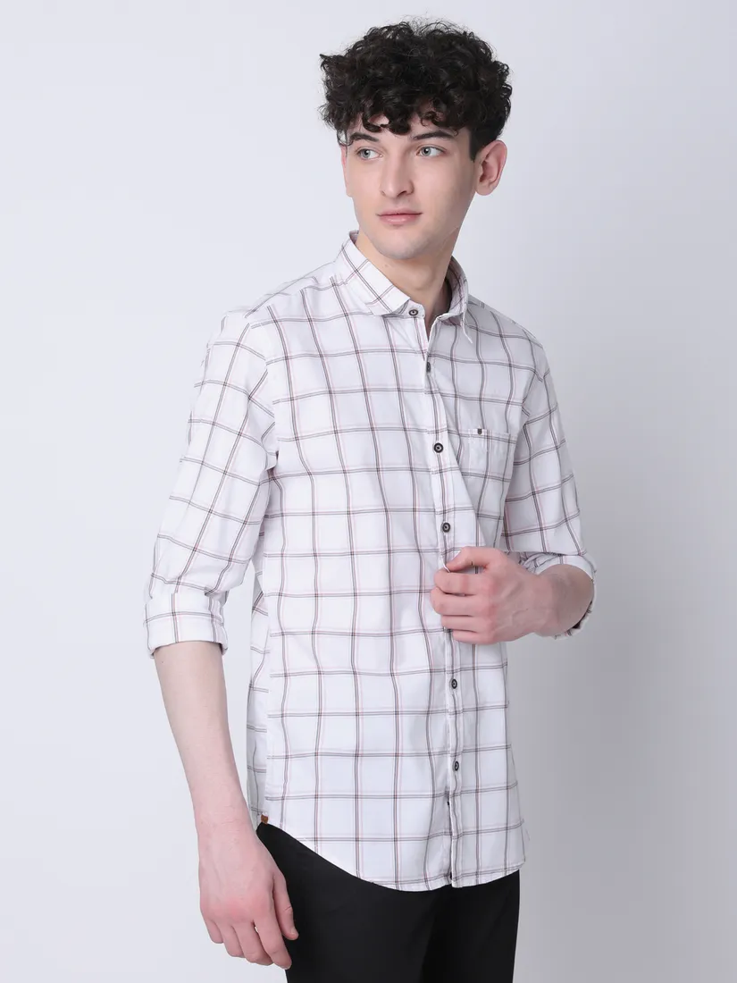 Mozzo Men Slim Fit Checks Shirt