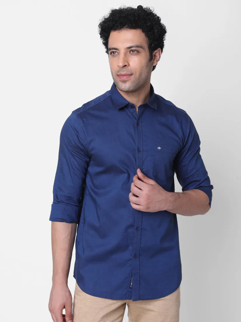 Oxemberg Men Slim Fit Solid Casual Shirt