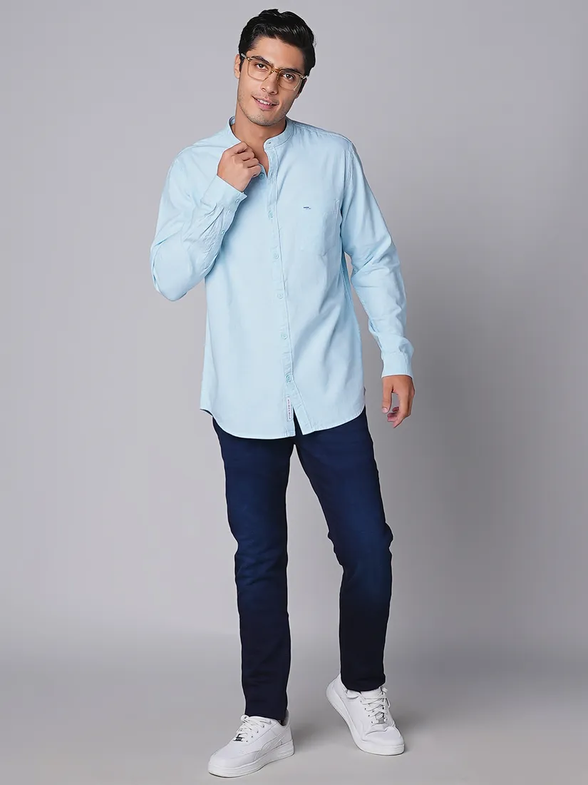 Oxemberg Men Slim Fit Solid Casual Shirt