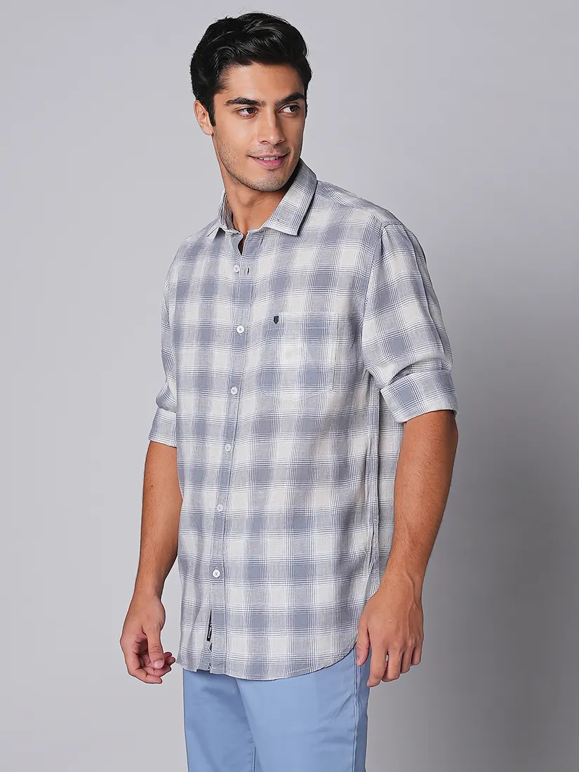 Oxemberg Men Slim Fit Checks Casual Shirt