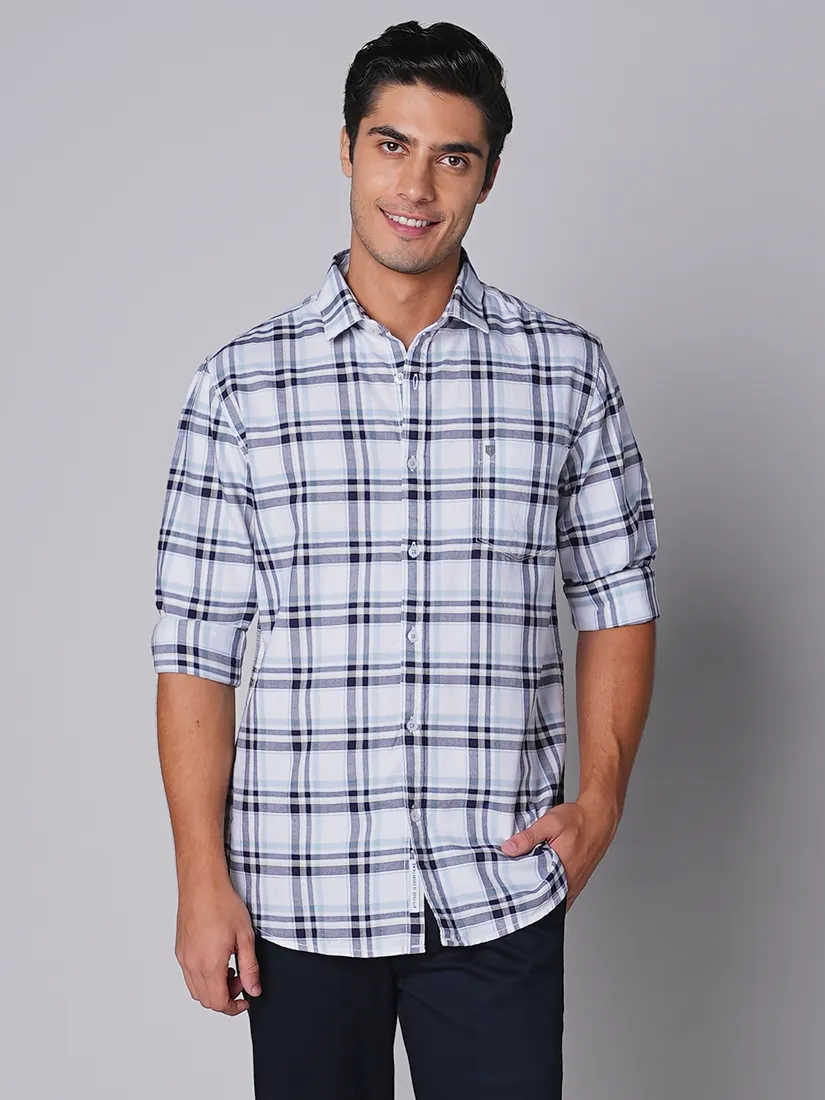 Oxemberg Men Slim Fit Checks Casual Shirt