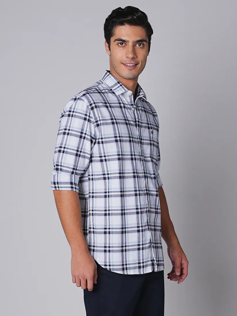 Oxemberg Men Slim Fit Checks Casual Shirt