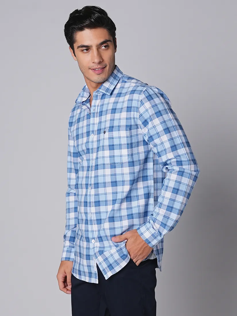 Oxemberg Men Slim Fit Checks Casual Shirt