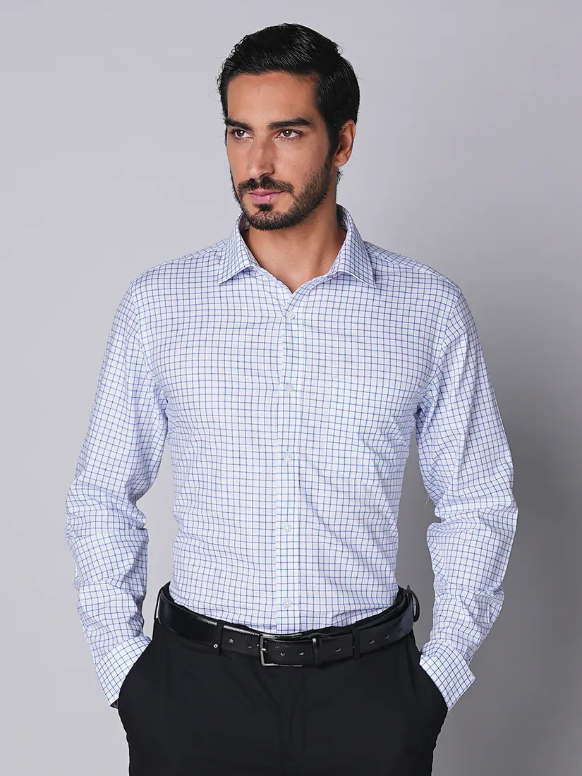 Oxemberg Men Slim Fit Checks Formal Shirt