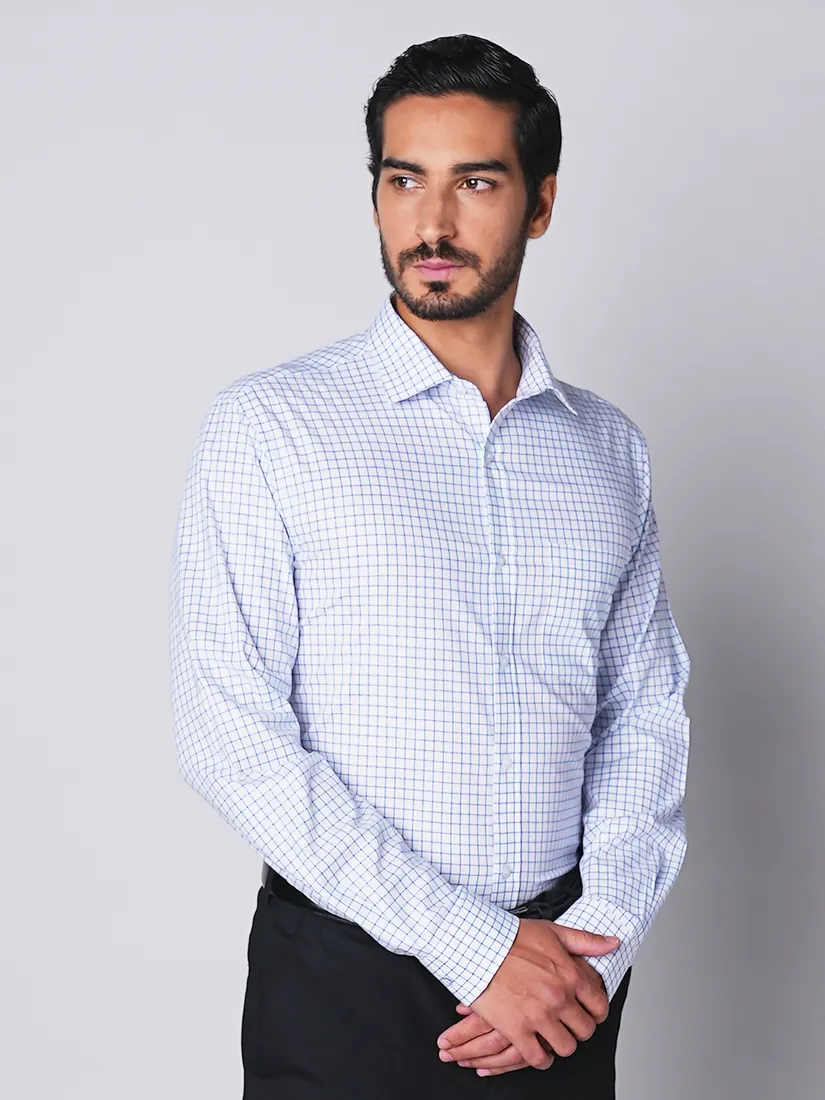 Oxemberg Men Slim Fit Checks Formal Shirt