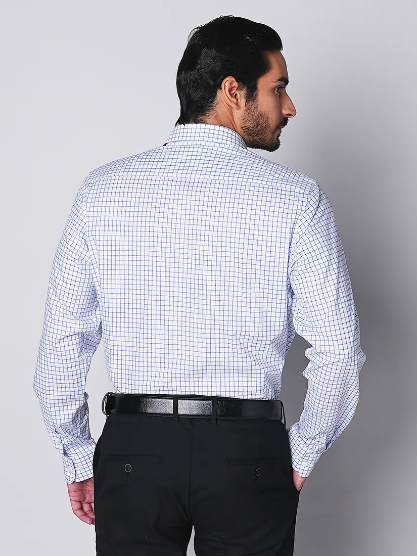 Oxemberg Men Slim Fit Checks Formal Shirt