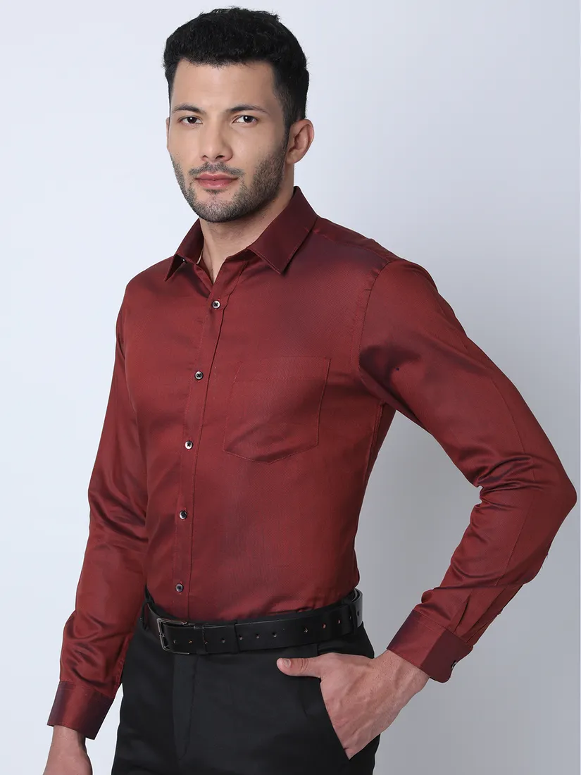 Oxemberg Men Slim Fit Solid Formal Shirt