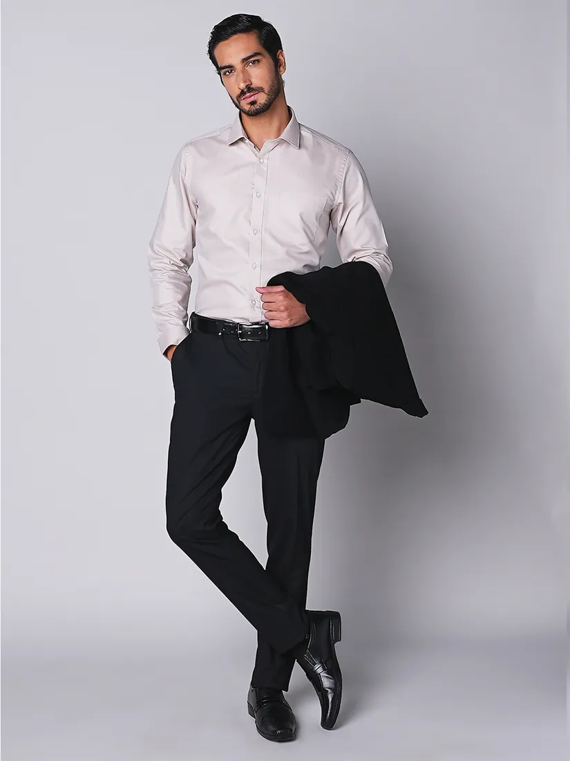 Oxemberg Men Slim Fit Solid Formal Shirt