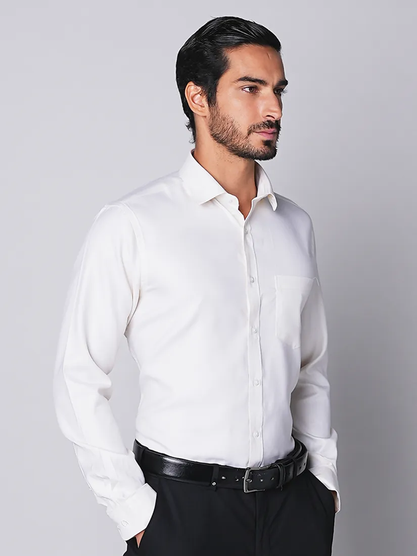 Oxemberg Men Slim Fit Textured Formal Shirt
