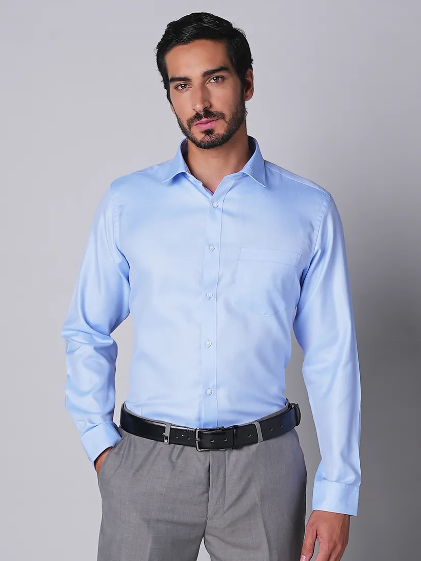 Oxemberg Men Slim Fit Textured Formal Shirt