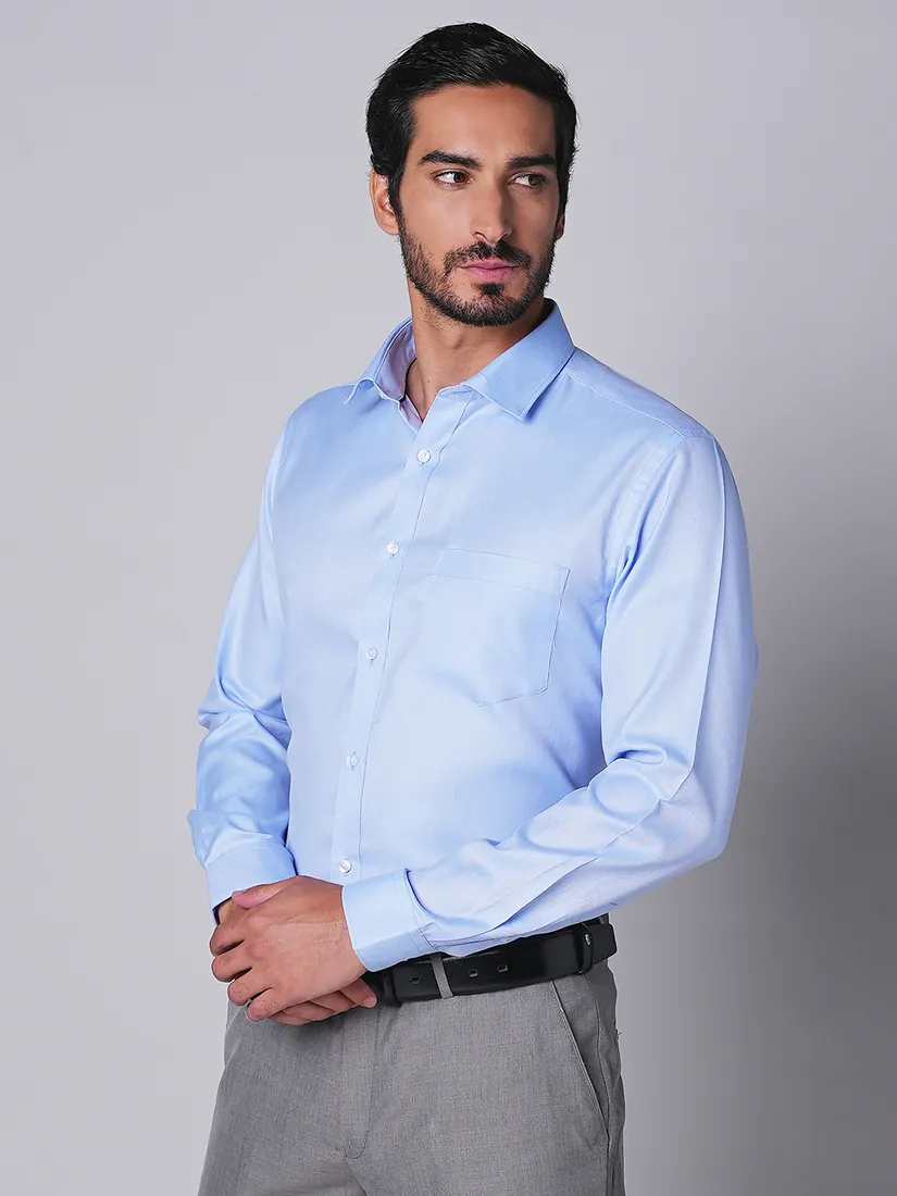 Oxemberg Men Slim Fit Textured Formal Shirt