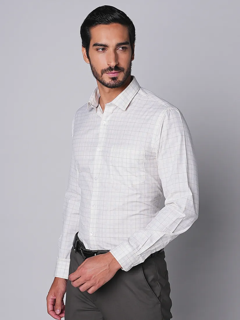 Oxemberg Men Slim Fit Checks Formal Shirt