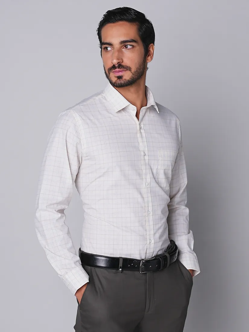 Oxemberg Men Slim Fit Checks Formal Shirt