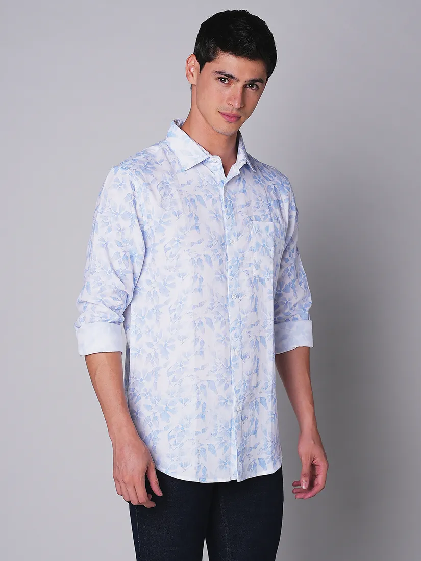 Mozzo Men Slim Fit Print Casual Shirt