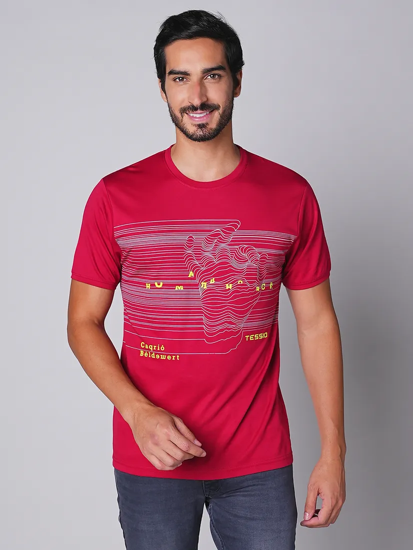 Tessio Men Slim Fit Print T-Shirt