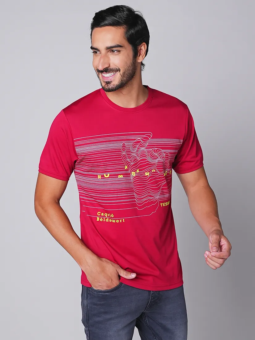 Tessio Men Slim Fit Print T-Shirt