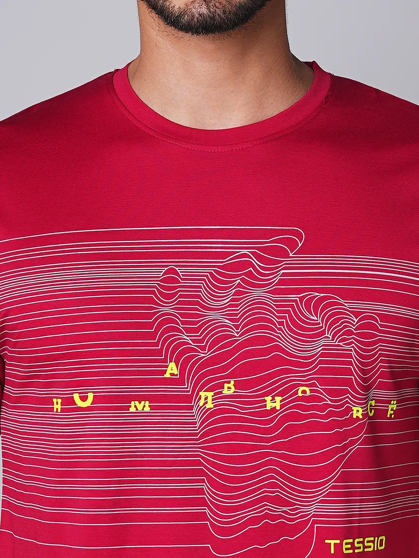 Tessio Men Slim Fit Print T-Shirt