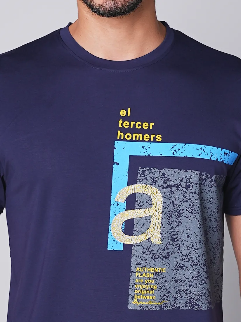 Tessio Men Slim Fit Print T-Shirt