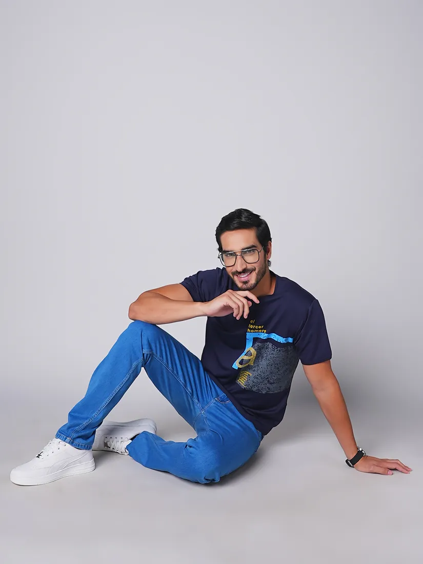 Tessio Men Slim Fit Print T-Shirt