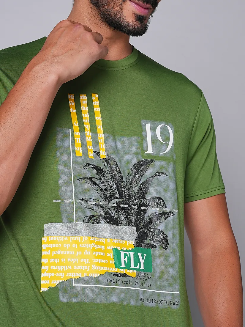 Tessio Men Slim Fit Print T-Shirt